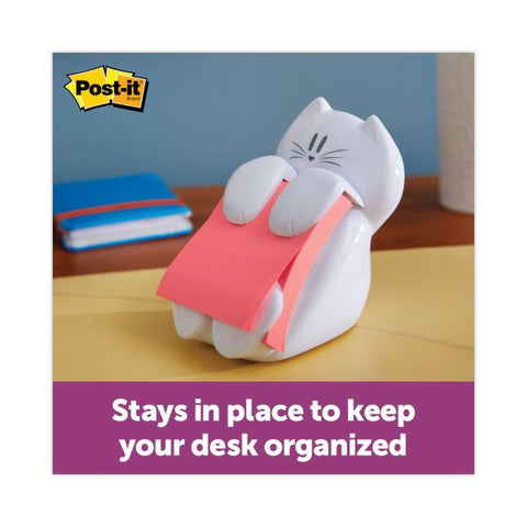 Post-it Pop-up Notes Super Sticky Cat Notes Dispenser, For 3 x 3 Pads, White, Includes (2) Rio de Janeiro Super Sticky Pop-up Pad