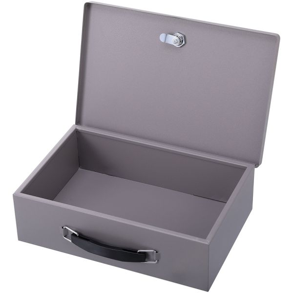 Sparco All-Steel Insulated Cash Box Steel - Gray - 3.8" Height x 12.8" Width x 8.3" Depth