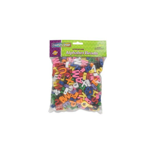 Creativity Street Upper Case Letter Beads 288 Pieces - 3/4" Height - Plastic - Assorted Shapes - Assorted Colors