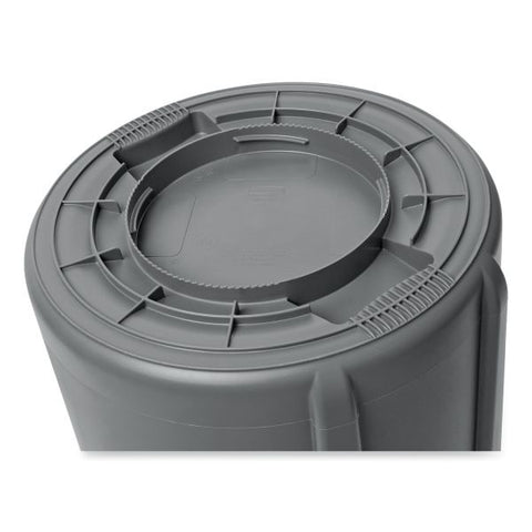 Rubbermaid Commercial Vented Round Brute Container, 55 gal, Plastic, Gray