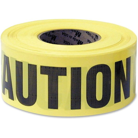 Great Neck Caution Safety Tape, Non-Adhesive, 3" x 1,000 ft, Yellow