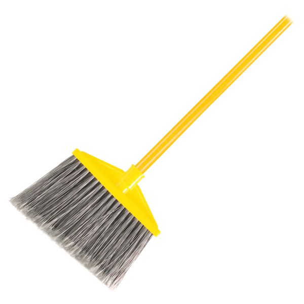 Rubbermaid Commercial Angle Brooms Metal Handle - Polypropylene Bristles - Yellow - 6/ Carton