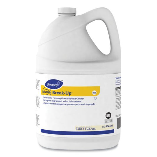 Diversey Suma Break-Up Heavy-Duty Foaming Grease-Release Cleaner, 1 gal Bottle, 4/Carton