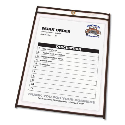 C-Line Shop Ticket Holders, Stitched, Both Sides Clear, 50 Sheets, 8.5 x 11, 25/Box