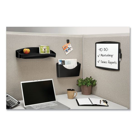 Fellowes Plastic Partition Additions Nameplate, 9 x 0.75 x 2.5, Fabric Panel Mount, Dark Graphite