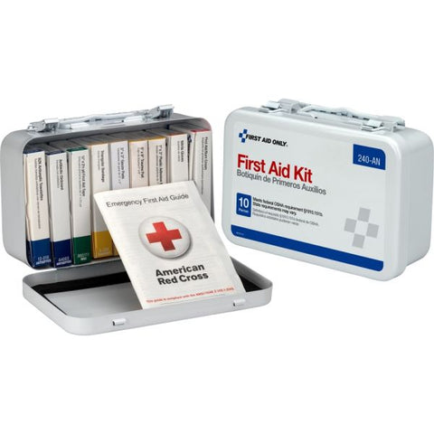 First Aid Only Unitized First Aid Kit for 10 People, 65 Pieces, OSHA/ANSI, Metal Case