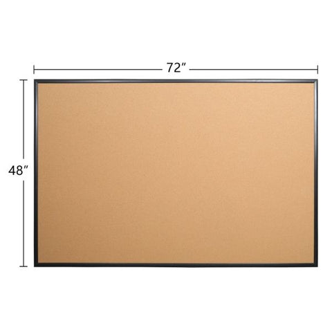 Cork Bulletin Board, 48" x 72", Aluminum Frame With Black Finish