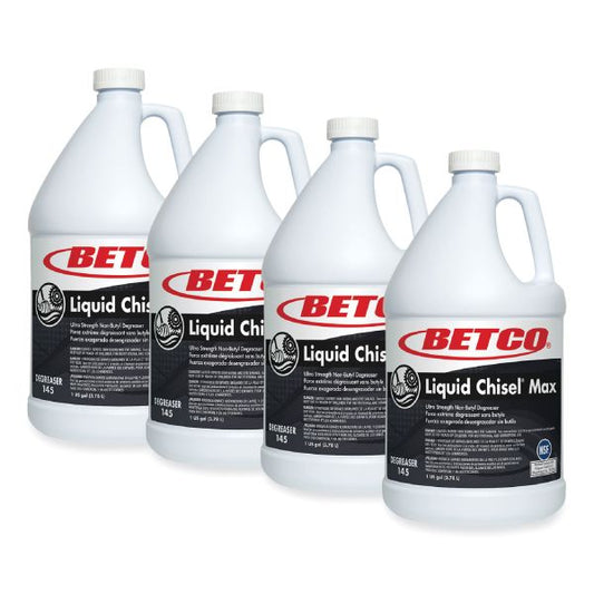 Betco Liquid Chisel Max Non-Butyl Degreaser, Characteristic Scent, 1 gal Bottle, 4/Carton