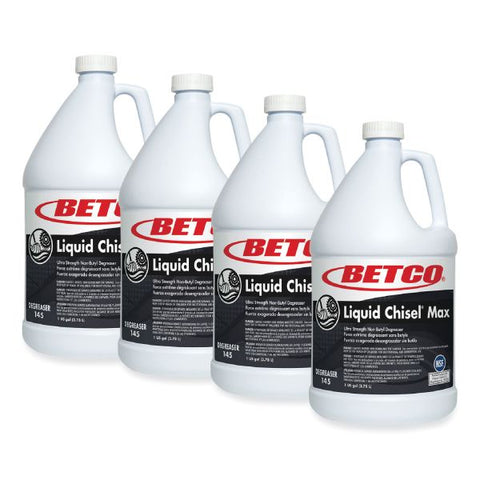 Betco Liquid Chisel Max Non-Butyl Degreaser, Characteristic Scent, 1 gal Bottle, 4/Carton