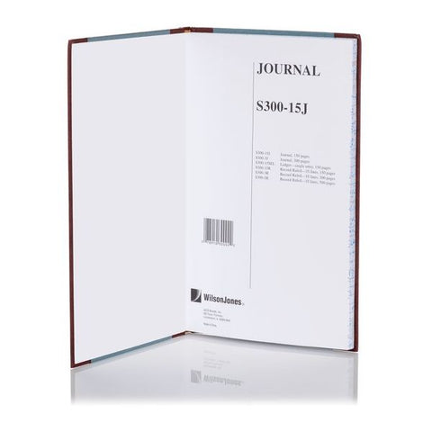 Wilson Jones S300 Account Journal 7 1/4" x 11 3/4" - 2 Columns - 33 Lines - 150 Sheets/ Book - Sewn Binding - Blue Cover - 1 Each