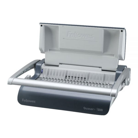 Fellowes Quasar 500 Manual Comb Binding System, 500 Sheets, 18.13 x 15.38 x 5.13, Metallic Gray