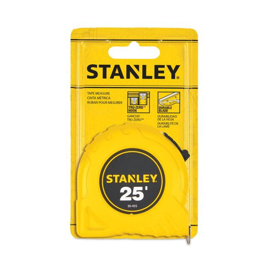 Stanley Bostitch Power Return Tape Measure, Plastic Case, 1" x 25ft, Yellow