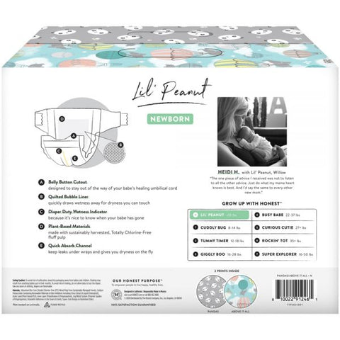 The Honest Company Clean Conscious Diapers, Size 0, Sage, Box Of 76 Diapers