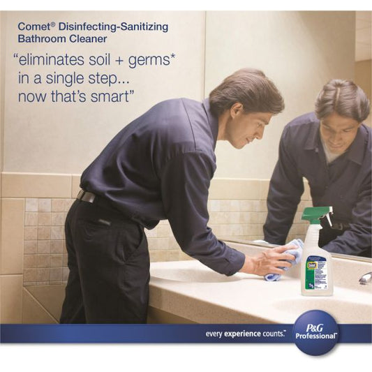 Comet Disinfecting-Sanitizing Bathroom Cleaner, One Gallon Bottle, 3/Carton