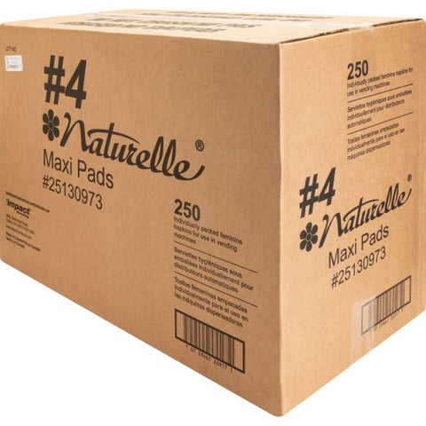 Impact Products Naturelle Maxi Pads 250 / Carton - Individually Wrapped, Anti-leak