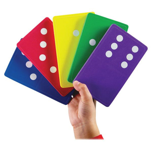 Learning Resources Jumbo Dominoes 5" x 3" Size - Assorted Colors - 28/ Set - Recommended Grades K+