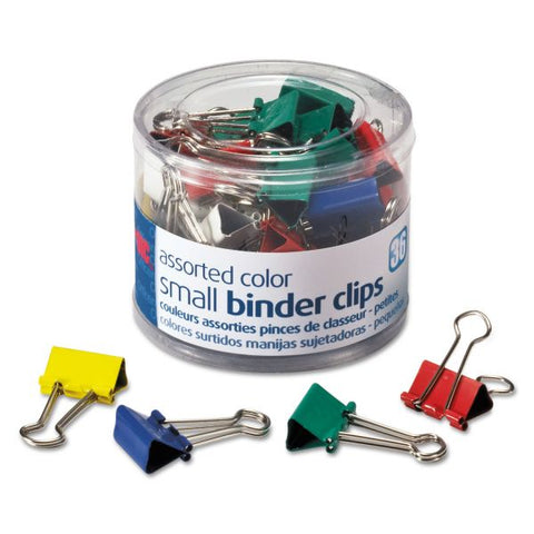 Officemate Assorted Colors Binder Clips, Small, 36/Pack