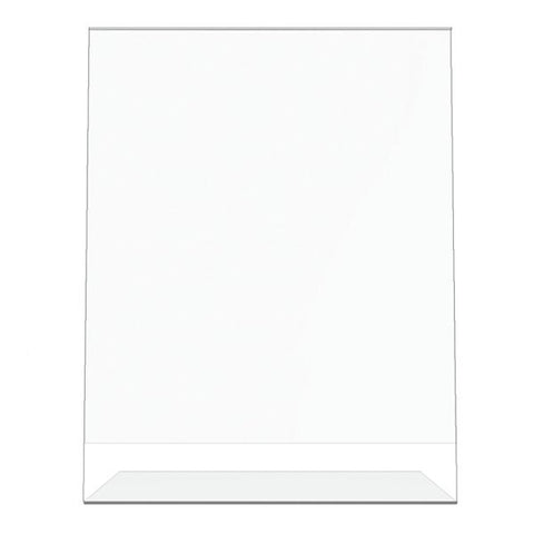 Slanted Sign Holder, Vertical, 11"H x 8-1/2"W, Clear, Pack of 4