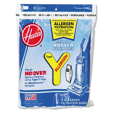 Hoover Commercial Disposable Allergen Filtration Bags for Commercial WindTunnel Vacuum, 3/Pack