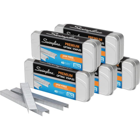 Swingline Optima Premium Staples 210 Per Strip - Premium - 1/4" Leg - for Paper - Silver - Metal18750 / Pack