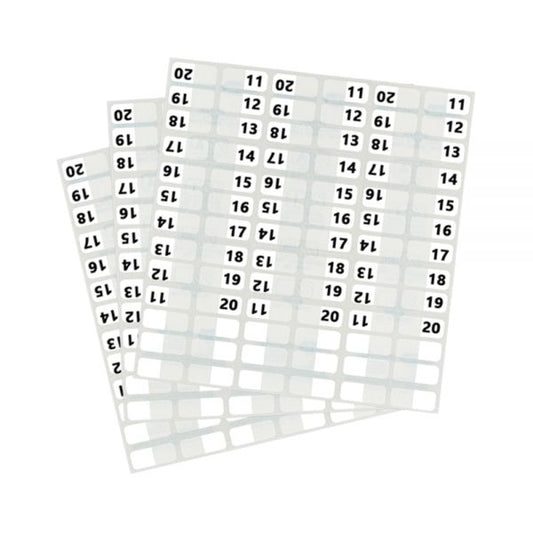 Redi-Tag Legal Index Tabs, Preprinted Numeric: 11 to 20, 1/12-Cut, White, 0.44" Wide, 104/Pack