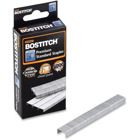 Bostitch Standard Staples, 0.25" Leg, 0.5" Crown, Steel, 5,000/Box