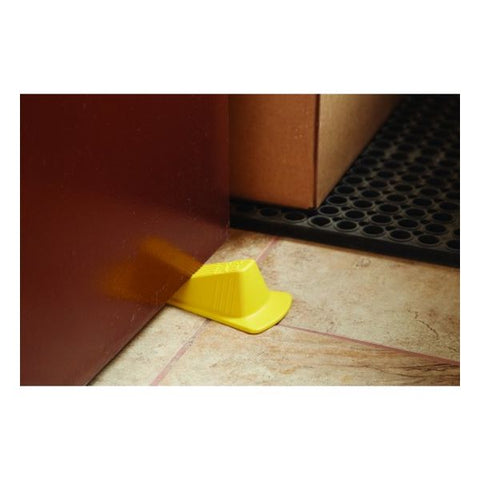 Master Caster Giant Foot Doorstop, No-Slip Rubber Wedge, 3.5w x 6.75d x 2h, Safety Yellow