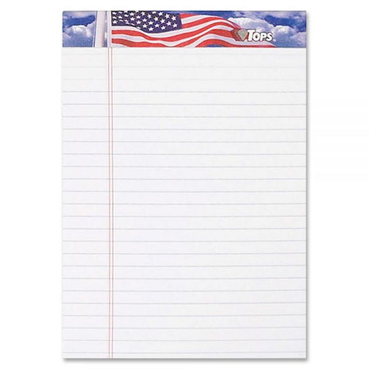 TOPS American Pride Junior Legal Pads 5" x 8" - Legal Ruled - Perforated - 50 Sheets/ Pad - 3 Pads - White