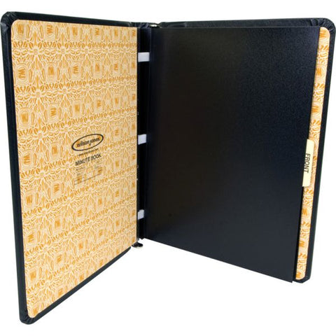 Wilson Jones Looseleaf Corporation Minute Book, 1 Subject, Unruled, Black/Gold Cover, 11 x 8.5, 250 Sheets