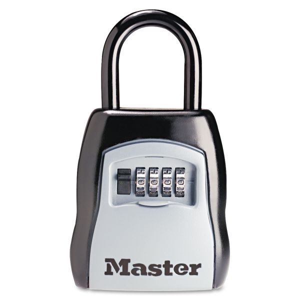 Master Lock Locking Combination 5 Key Steel Box, 3.25" Wide, Black/Silver