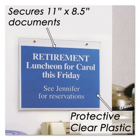 NuDell Clear Plastic Sign Holder, Wall Mount, 11 X 8.5