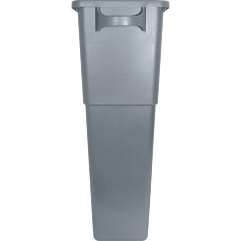 Genuine Joe Space-Saving 23 Gallon Trash Can 19" x 11" x 30" - 23 Gallon Capacity - Plastic - Gray - 1 Each