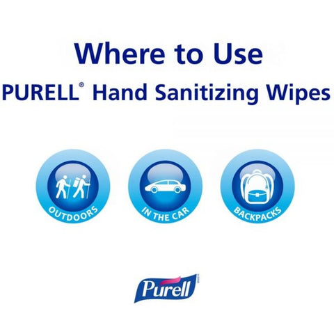 Purell Alcohol Hand Sanitizing Wipes 6" x 7" - 80 Wipes/ Canister - 1 Canister