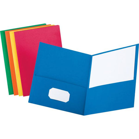 Oxford Twin-Pocket Folder, 100-Sheet Capacity, Blue, 25/Box