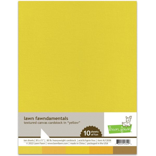 Lawn Fawndamentals Textured Canvas Cardstock Pack 8.5"X11" Yellow, 5 Colors/2 Sheets