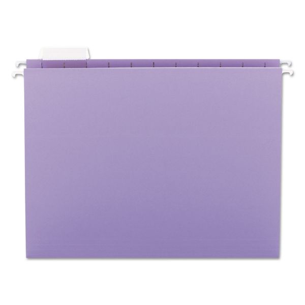 Smead Colored Hanging File Folders with 1/5 Cut Tabs, Letter Size, 1/5-Cut Tabs, Lavender, 25/Box