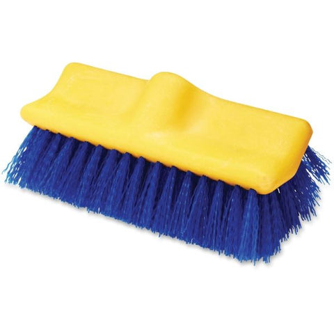 Rubbermaid Commercial Plastic Block Floor Scrub 2" Bristle Length - Plastic - Yellow/Blue