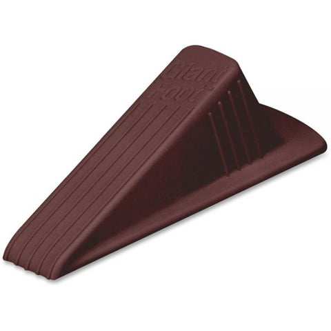 Master Caster Giant Foot Doorstop, No-Slip Rubber Wedge, 3.5w x 6.75d x 2h, Brown