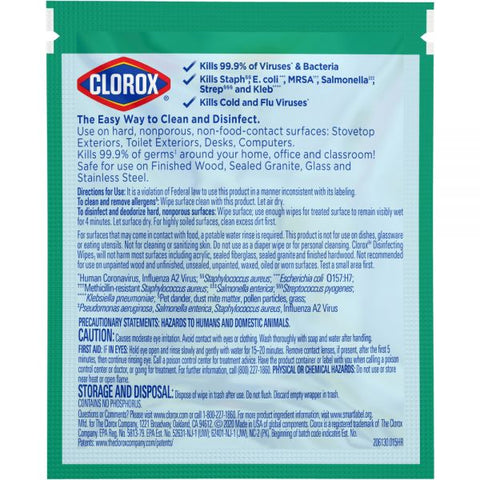 Clorox Disinfecting Wipes, 7" x 7-1/4", Fresh Scent, Pack Of 900 Wipes