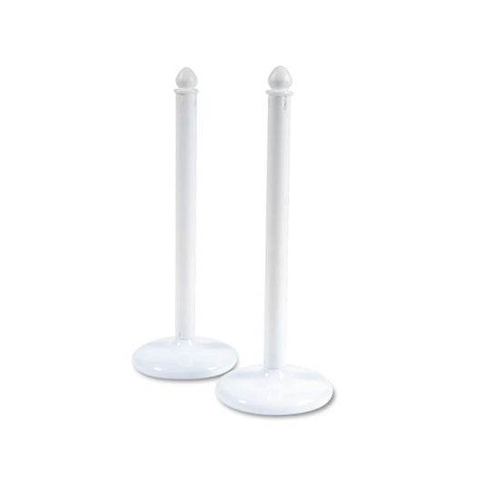 Tatco Crowd Control Stanchions, Plastic, 14 x 39, White, 6/Box