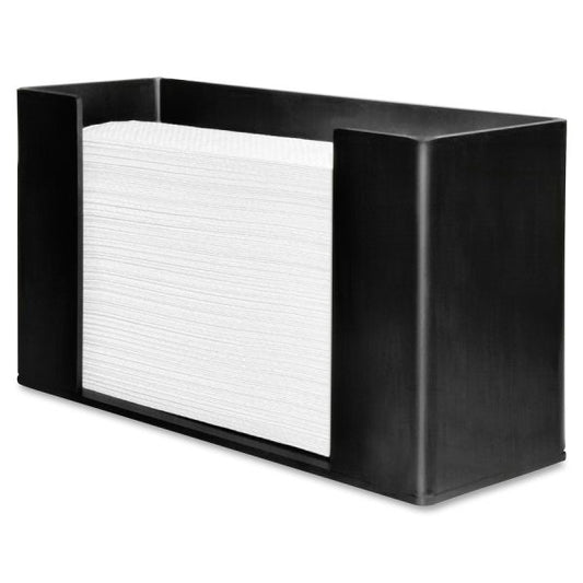 Genuine Joe Folded Paper Towel Dispenser 6.8" x 11.5" x 4.1" - Compatible With C-Fold & Multifold Towels - Acrylic - Black