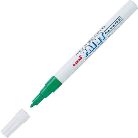 uniball Uni-Paint PX-21 Oil-Based Fine Point Marker Fine Marker Point - Green Oil Based Ink - 1 Dozen