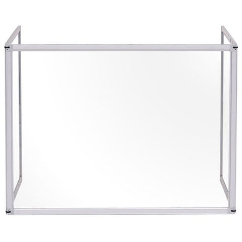 Bi-silque Desktop Divider Glass Barrier 47.2" Width x 0.5" Depth x 35.4" Height x 40.9" Length - 1 Each - Aluminum - Glass