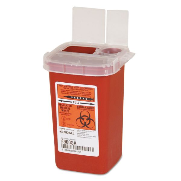 Covidien Sharps Containers, Polypropylene, 1/4 gal, Red