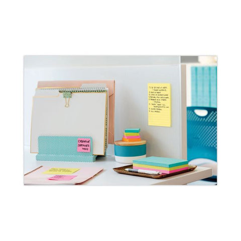 Post-it Notes Original Pads in Canary Yellow, Note Ruled, 4" x 6", 100 Sheets/Pad, 5 Pads/Pack