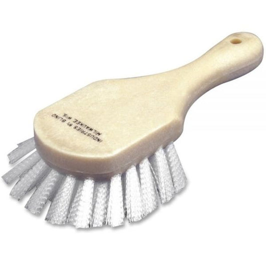 SKILCRAFT All Purpose Scrub Brush 5" Handle Length - 1.25" Bristle Length - Plastic/Nylon - White