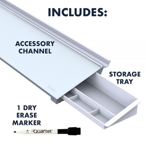 Quartet Glass Dry Erase Desktop Computer Pad, 18 x 6, White Surface