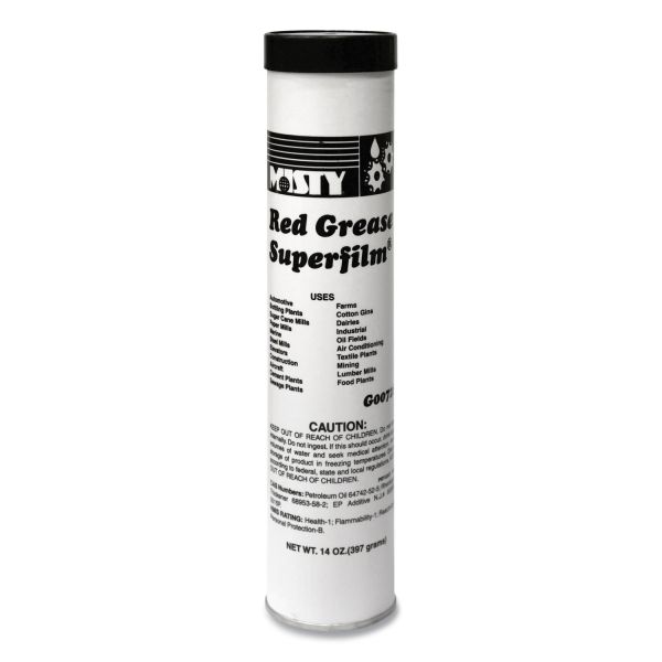 Misty NLGI #2 Red Grease, 14 oz Tube, 48/Carton