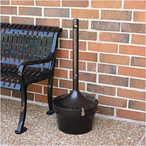 Genuine Joe 4.25 Gal Fire-safe Smoking Receptacle 16" Diameter - 39" Height - 4.25 Gallon Capacity - Galvanized Steel - Black