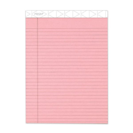 TOPS Prism + Colored Writing Pads, Wide/Legal Rule, 50 Pastel Pink 8.5 x 11.75 Sheets, 12/Pack